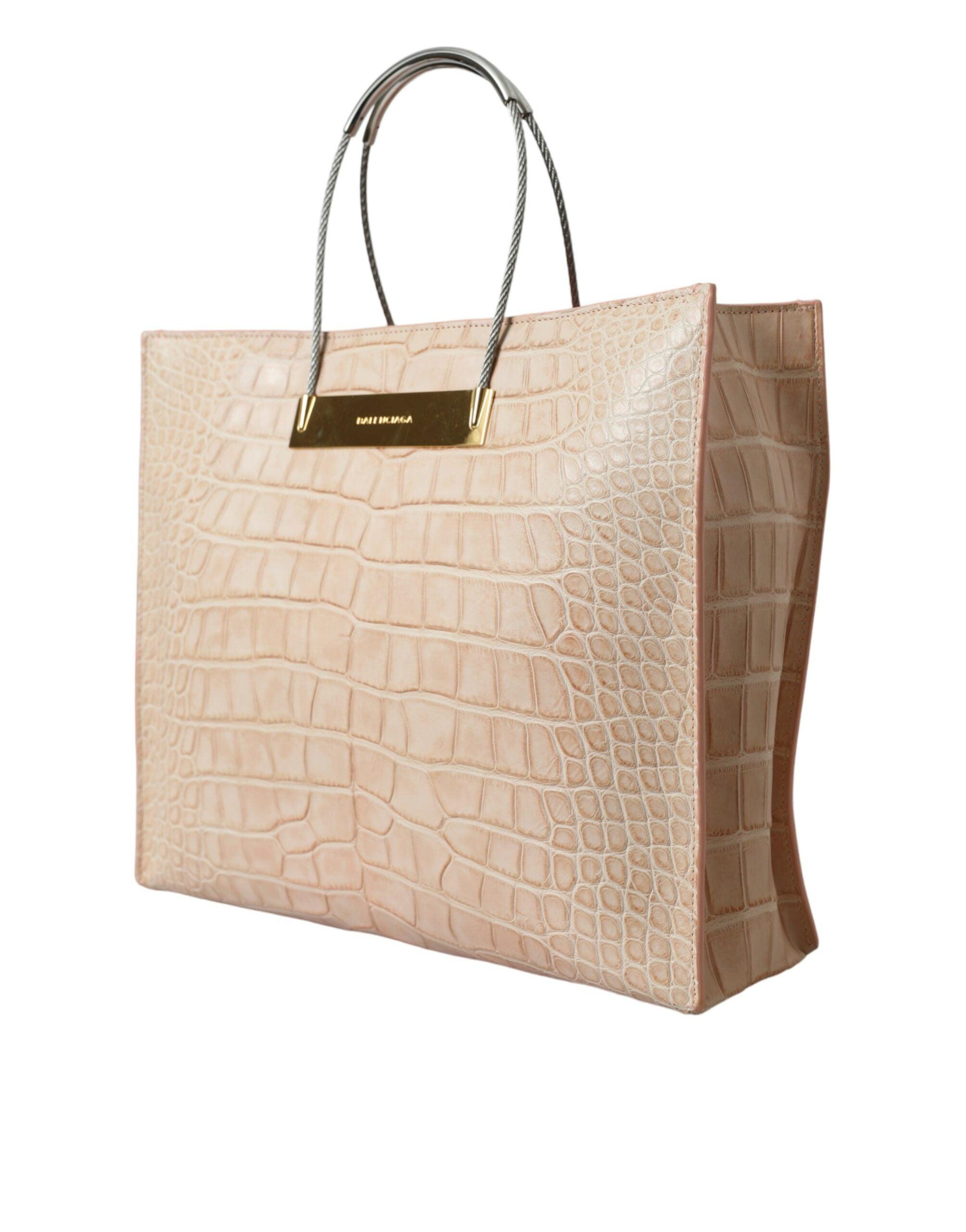 Balenciaga Alligator Leather Chic Pink Tote Bag-Modeoutlet