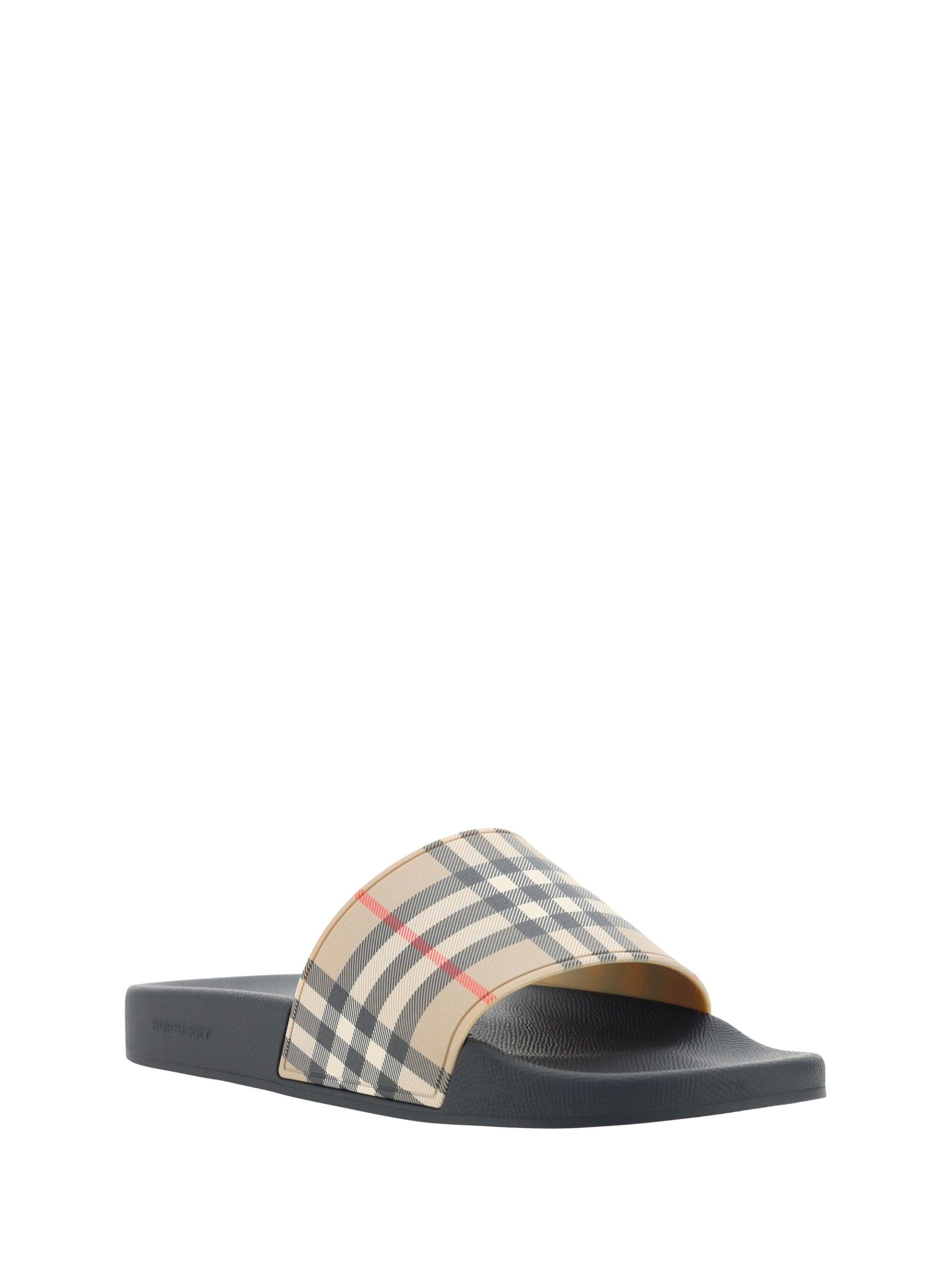 Burberry Brown Rubber Slides Sandalers-Modeoutlet