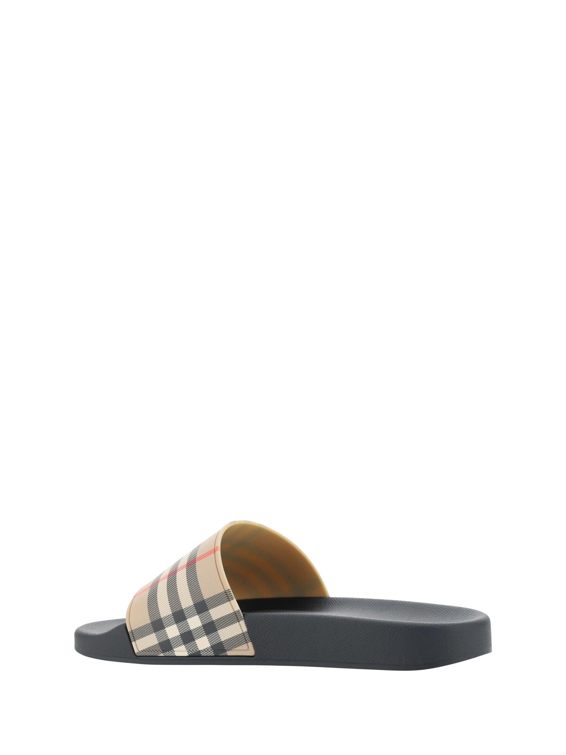 Burberry Brown Rubber Slides Sandalers-Modeoutlet