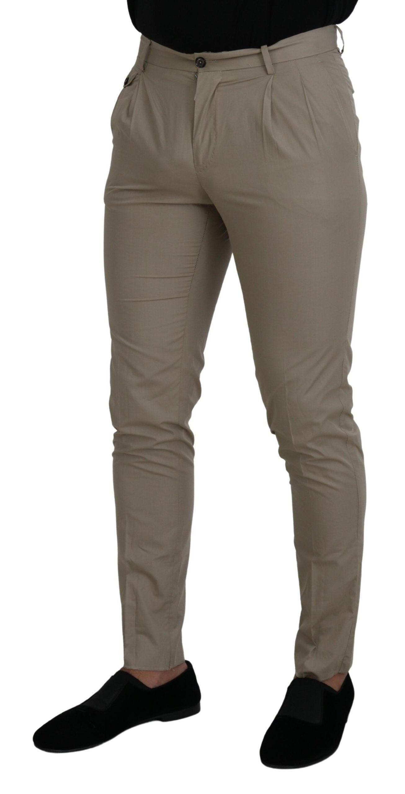 Dolce & Gabbana Beige Bomuld Slim Bukser & Jeans-Modeoutlet