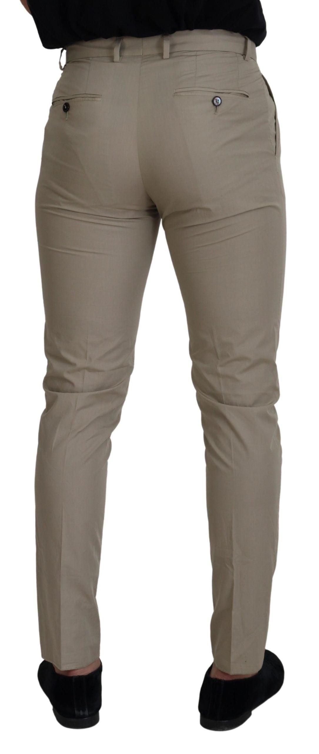 Dolce & Gabbana Beige Bomuld Slim Bukser & Jeans-Modeoutlet