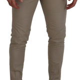 Dolce & Gabbana Beige Bomuld Slim Bukser & Jeans-Modeoutlet