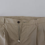 Dolce & Gabbana Beige Bomuld Slim Bukser & Jeans-Modeoutlet