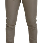 Dolce & Gabbana Beige Bomuld Slim Bukser & Jeans-Modeoutlet