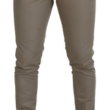 Dolce & Gabbana Beige Bomuld Slim Bukser & Jeans-Modeoutlet