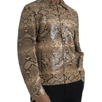 Dolce & Gabbana Beige Exotic Leather Biker Blouson Jacket-Modeoutlet