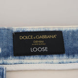 Dolce & Gabbana Blå Bomuld Bukser & Jeans-Modeoutlet