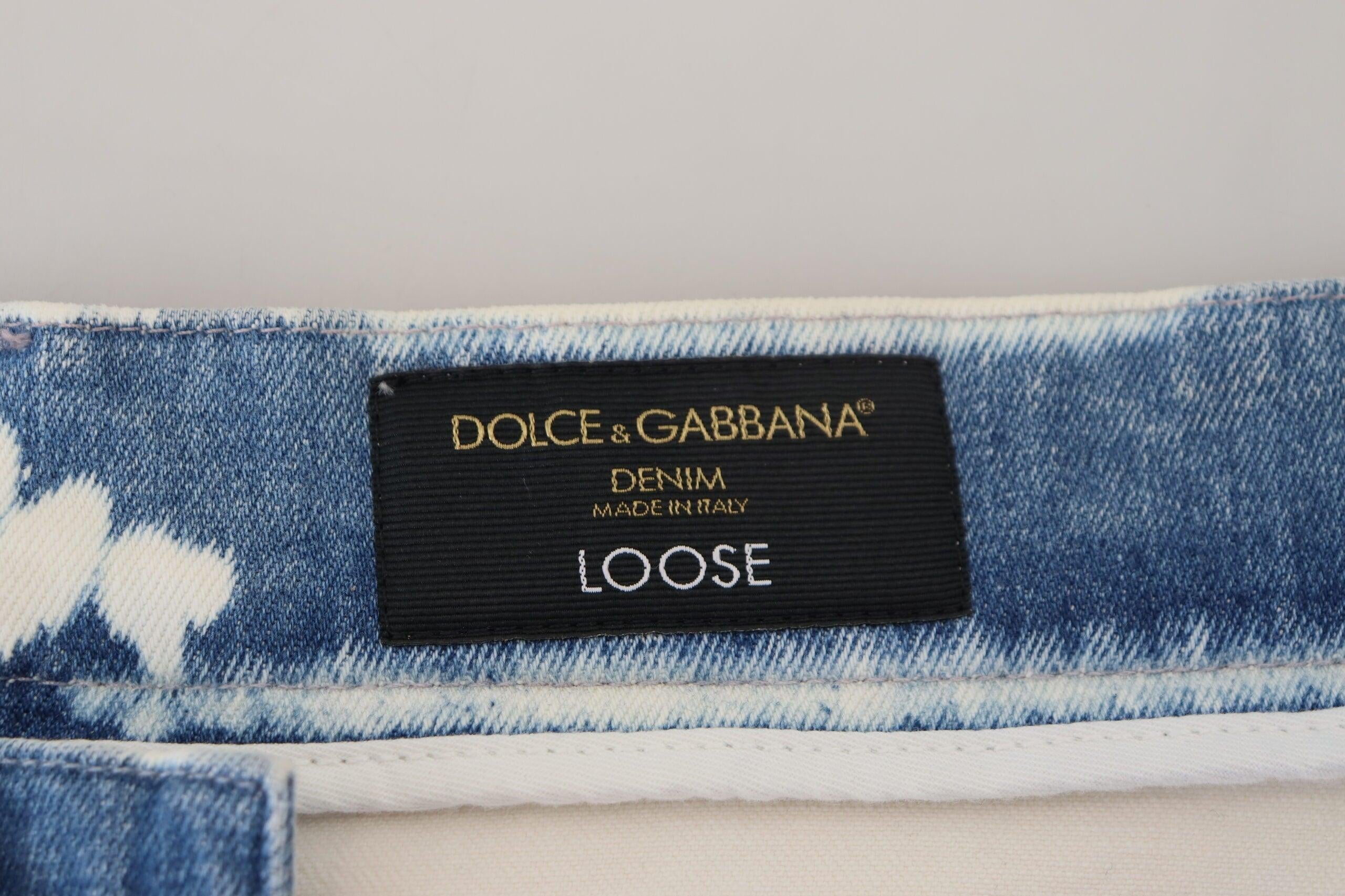 Dolce & Gabbana Blå Bomuld Bukser & Jeans-Modeoutlet