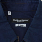 Dolce & Gabbana Blå Denim Bomuld Slim Fit GOLD Shirt-Modeoutlet