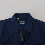 Dolce & Gabbana Blå Denim Bomuld Slim Fit GOLD Shirt-Modeoutlet