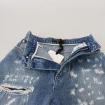 Dolce & Gabbana Blå Washed Bomuld Bukser & Jeans-Modeoutlet