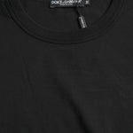 Dolce & Gabbana Black Logo Embossed Crew Neck Short Sleeves T-shirt-Modeoutlet