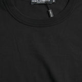 Dolce & Gabbana Black Logo Embossed Crew Neck Short Sleeves T-shirt-Modeoutlet