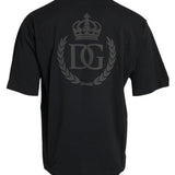 Dolce & Gabbana Black Logo Embossed Crew Neck Short Sleeves T-shirt-Modeoutlet