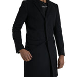 Dolce & Gabbana Black Single Breasted Trench Coat Jacket-Modeoutlet