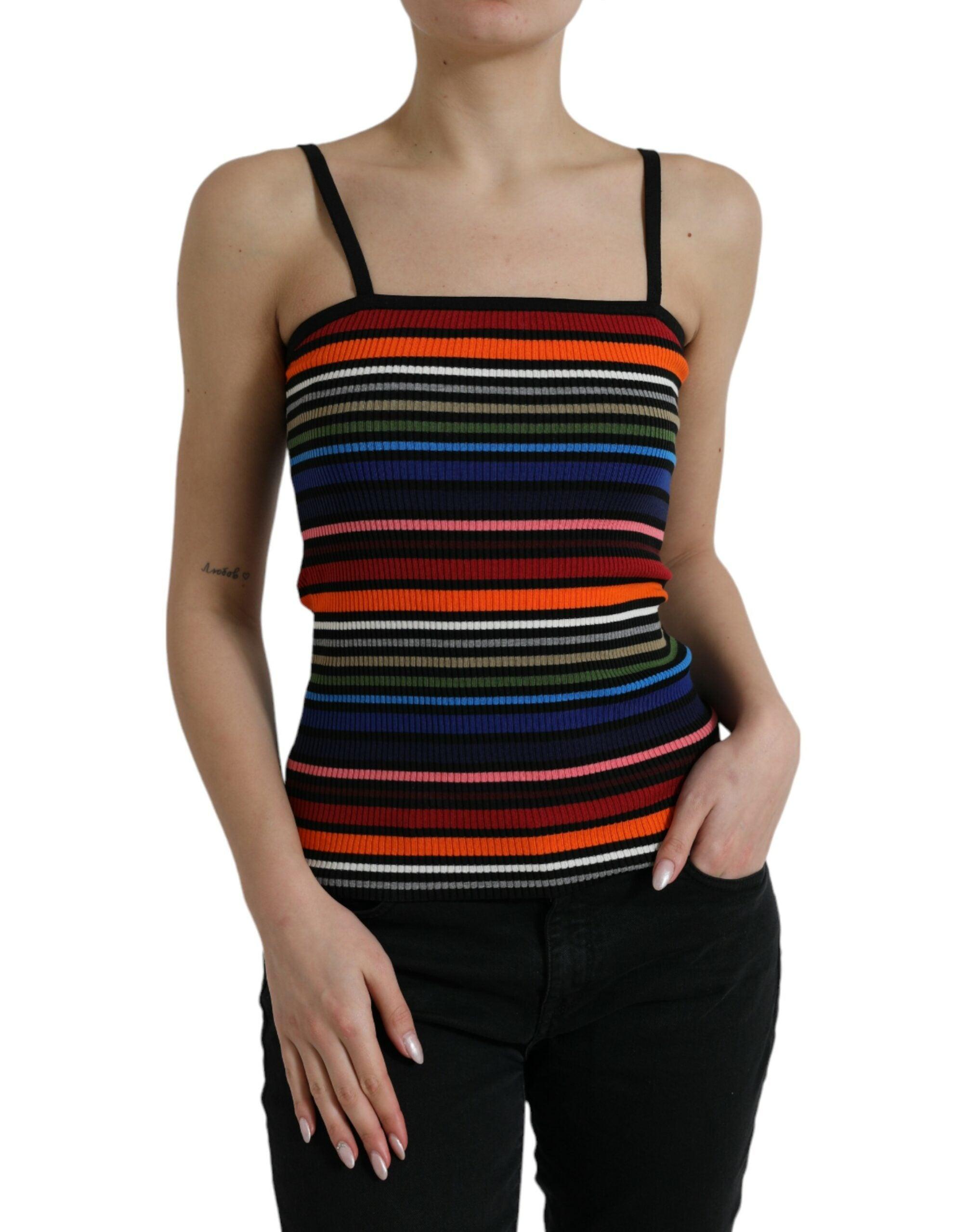 Dolce & Gabbana Chic Striped Spaghetti Strap Tank Top-Modeoutlet