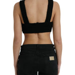 Dolce & Gabbana Elegant Black Cashmere Bustier Crop Top-Modeoutlet