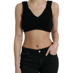 Dolce & Gabbana Elegant Black Cashmere Bustier Crop Top-Modeoutlet