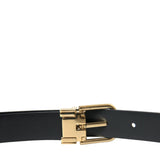 Dolce & Gabbana Elegant Blue Leather Belt with Metal Buckle-Modeoutlet