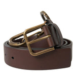 Dolce & Gabbana Elegant Calf Leather Belt with Metal Buckle Closure-Modeoutlet