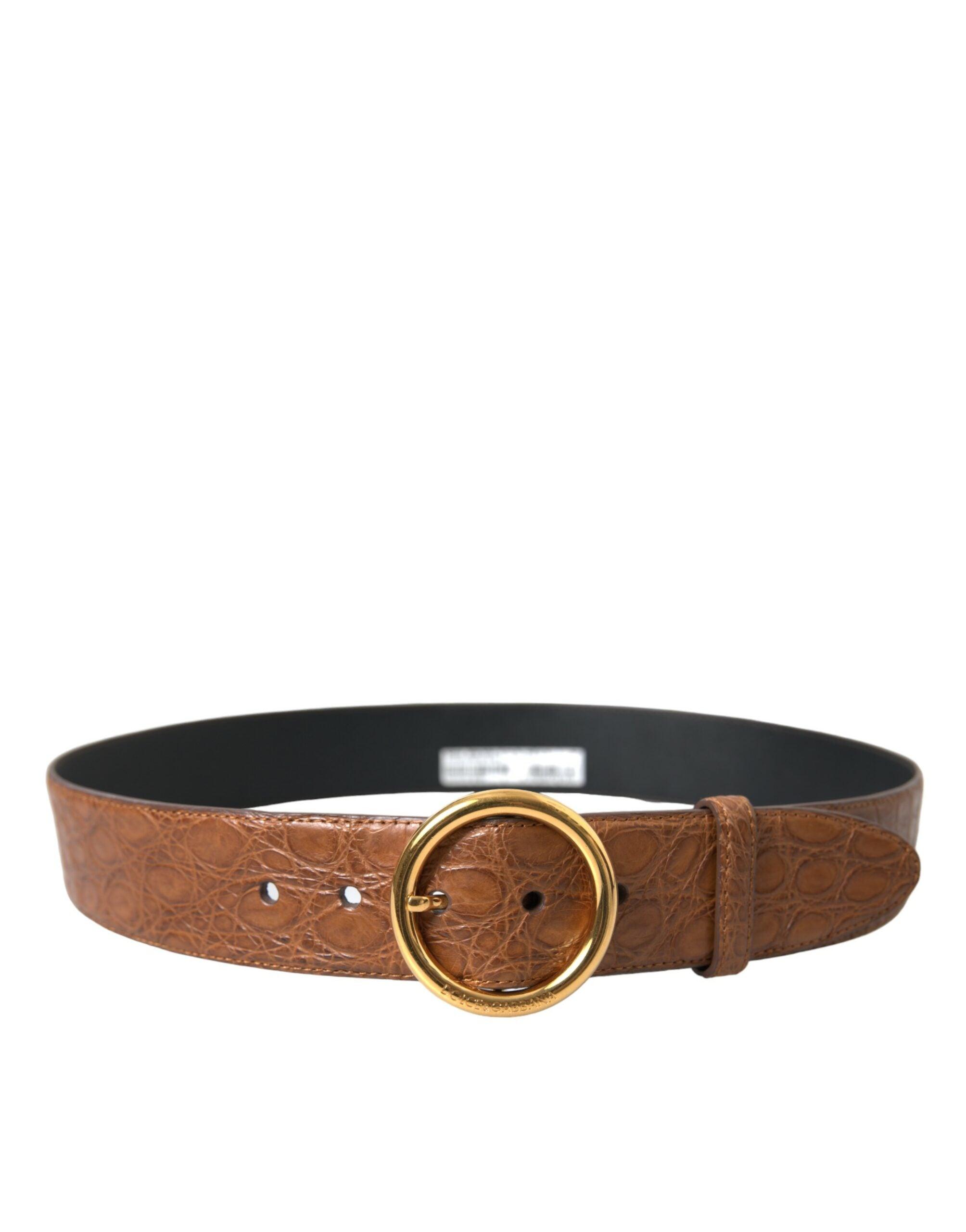 Dolce & Gabbana Elegant Exotic Leather Belt - Rich Brown-Modeoutlet