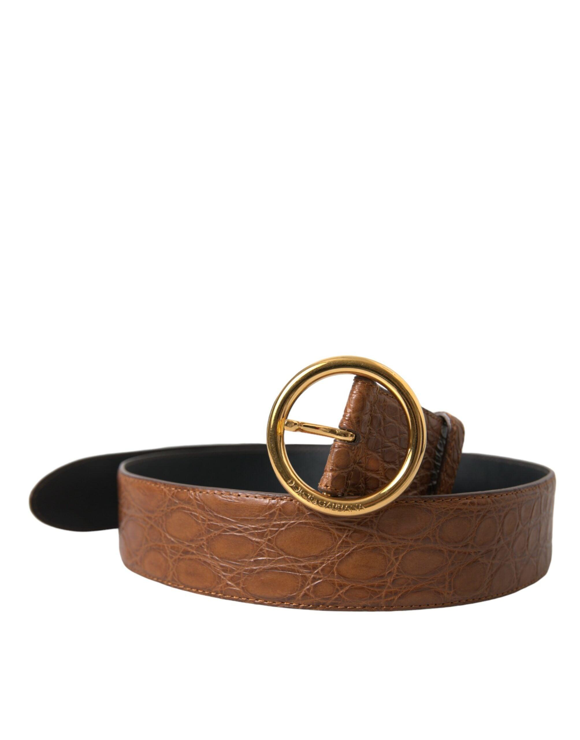 Dolce & Gabbana Elegant Exotic Leather Belt - Rich Brown-Modeoutlet