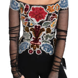 Dolce & Gabbana Elegant Floral Applique Long Sleeve Top-Modeoutlet