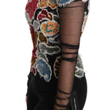 Dolce & Gabbana Elegant Floral Applique Long Sleeve Top-Modeoutlet