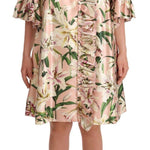 Dolce & Gabbana Elegant Floral Ruffled Silk Long Coat-Modeoutlet