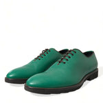 Dolce & Gabbana Elegant Green Leather Oxford Dress Sko-Modeoutlet