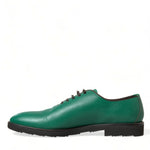 Dolce & Gabbana Elegant Green Leather Oxford Dress Sko-Modeoutlet