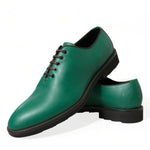 Dolce & Gabbana Elegant Green Leather Oxford Dress Sko-Modeoutlet