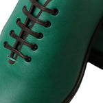 Dolce & Gabbana Elegant Green Leather Oxford Dress Sko-Modeoutlet