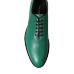 Dolce & Gabbana Elegant Green Leather Oxford Dress Sko-Modeoutlet