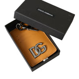 Dolce & Gabbana Elegant Orange Calf Leather Card Holder-Modeoutlet