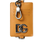 Dolce & Gabbana Elegant Orange Calf Leather Card Holder-Modeoutlet