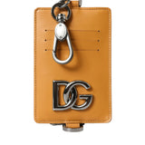 Dolce & Gabbana Elegant Orange Calf Leather Card Holder-Modeoutlet