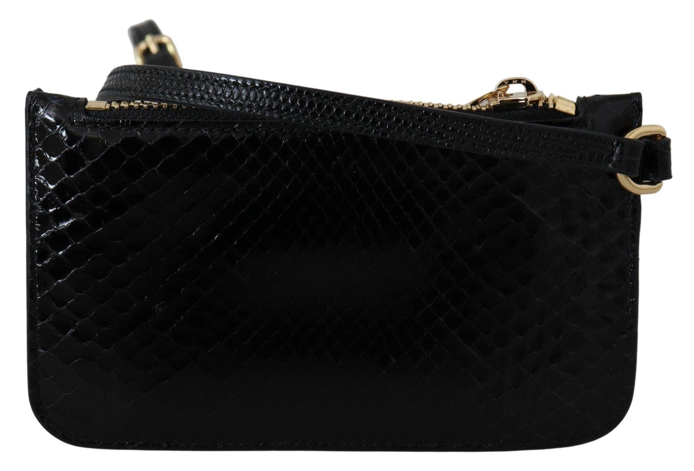 Dolce & Gabbana Elegant Python Pattern Leather Wristlet Wallet-Modeoutlet