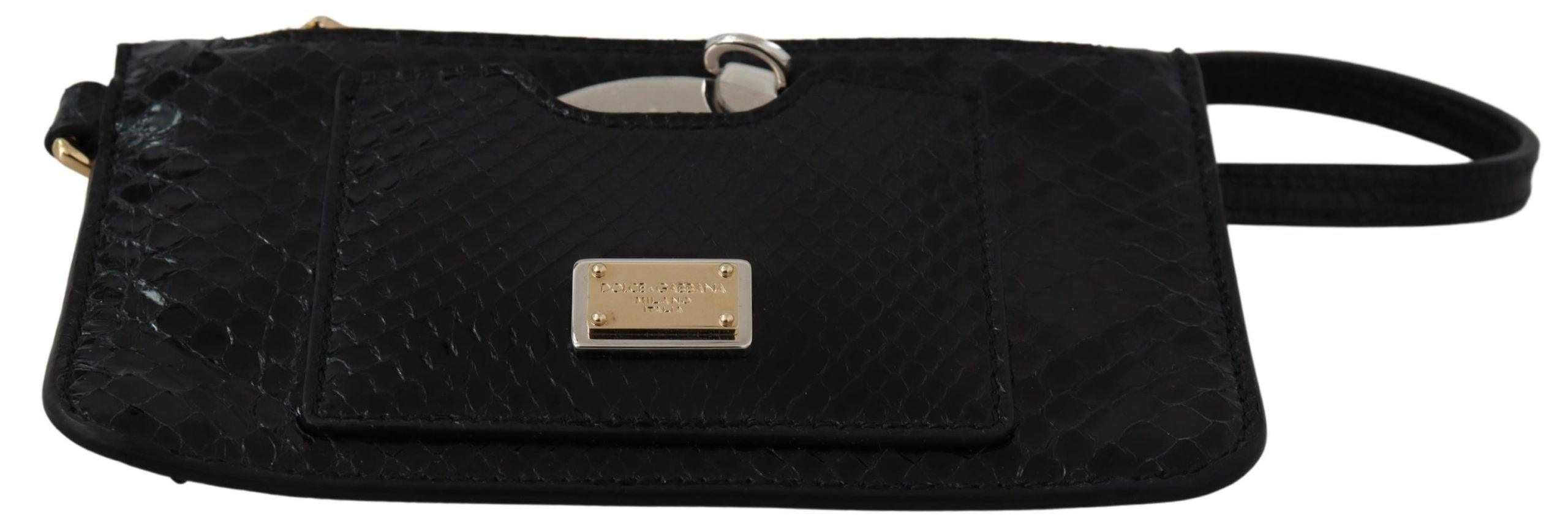 Dolce & Gabbana Elegant Python Pattern Leather Wristlet Wallet-Modeoutlet