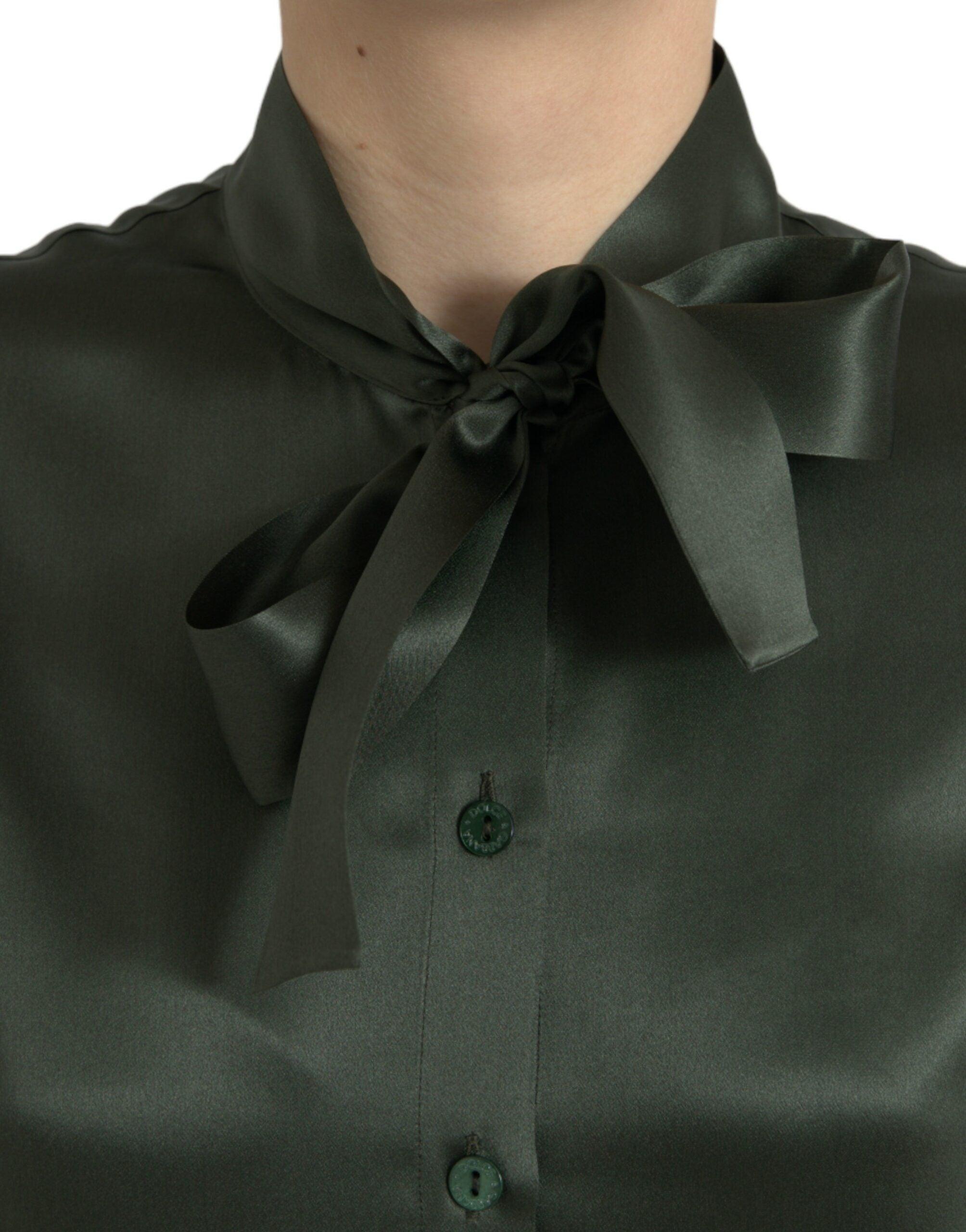 Dolce & Gabbana Elegant Silk Ascot Collar Blouse-Modeoutlet