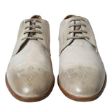 Dolce & Gabbana Elegant White Calfskin Derby Sko-Modeoutlet