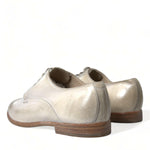 Dolce & Gabbana Elegant White Calfskin Derby Sko-Modeoutlet