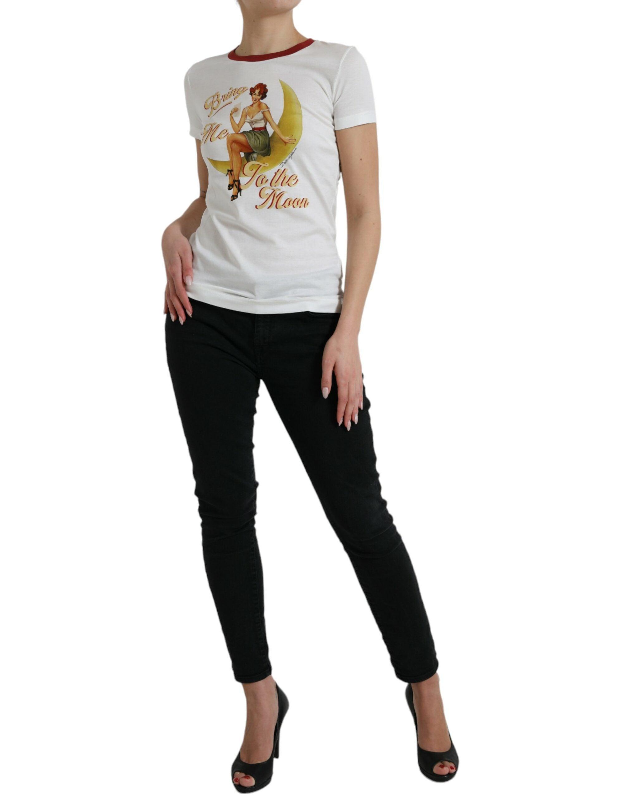 Dolce & Gabbana Elegant White Cotton Crew Neck Tee-Modeoutlet