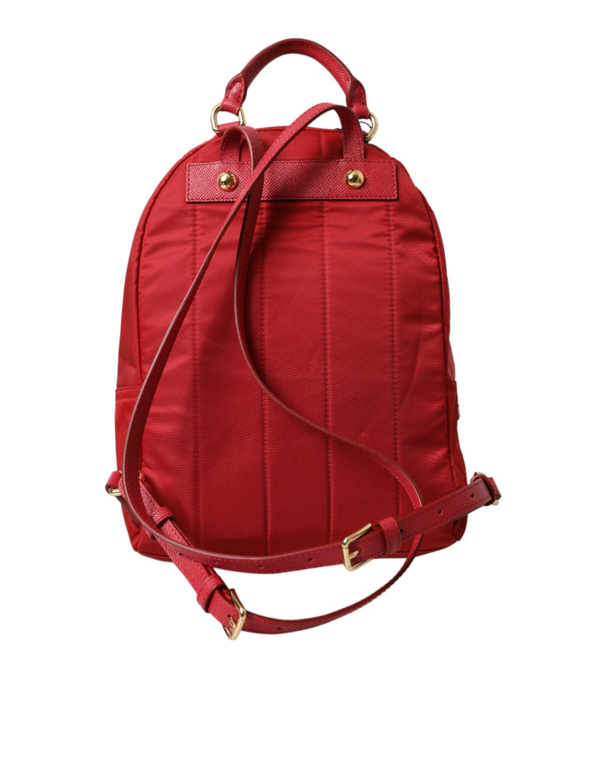 Dolce & Gabbana Embellished Red Backpack with Gold Detailing-Modeoutlet