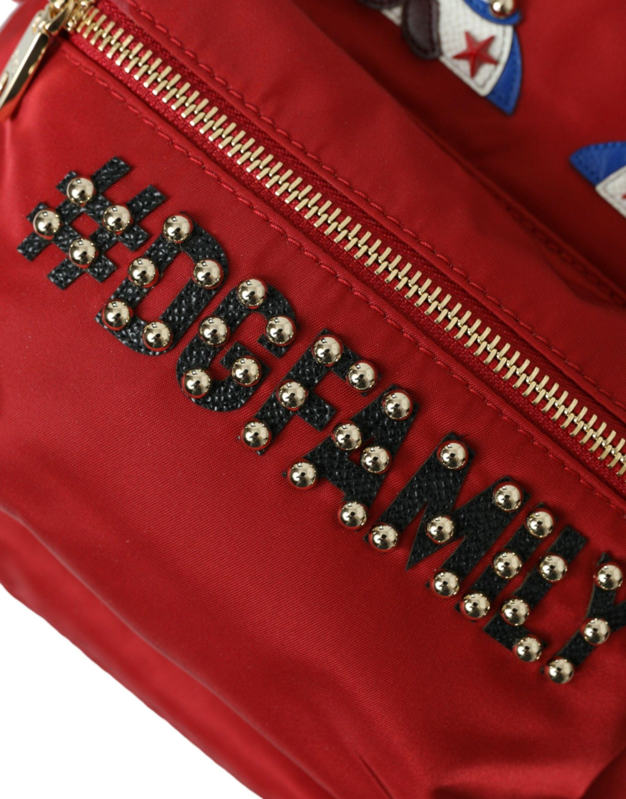 Dolce & Gabbana Embellished Red Backpack with Gold Detailing-Modeoutlet