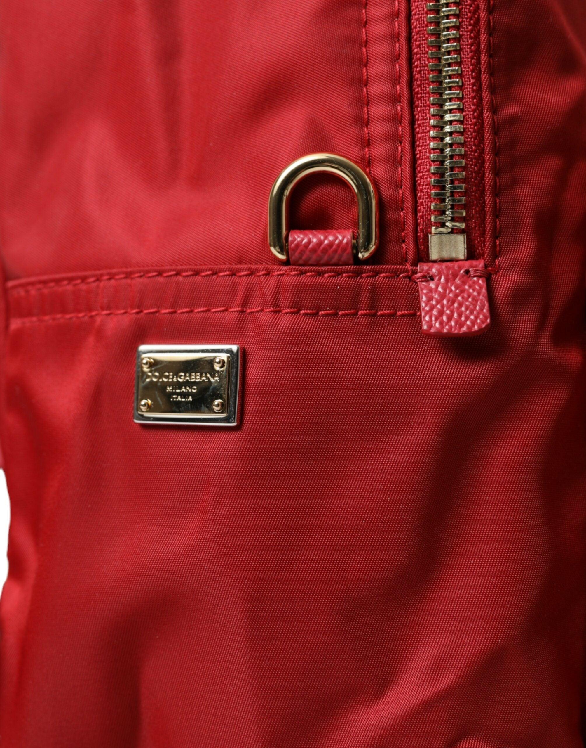 Dolce & Gabbana Embellished Red Backpack with Gold Detailing-Modeoutlet