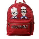 Dolce & Gabbana Embellished Red Backpack with Gold Detailing-Modeoutlet