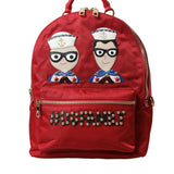 Dolce & Gabbana Embellished Red Backpack with Gold Detailing-Modeoutlet