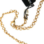 Dolce & Gabbana Gold Brass Chain Pearl Pendant Charm Necklace-Modeoutlet