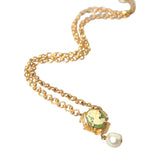 Dolce & Gabbana Gold Brass Chain Pearl Pendant Charm Necklace-Modeoutlet